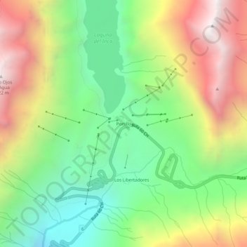 Mapa topográfico Portillo, altitud, relieve