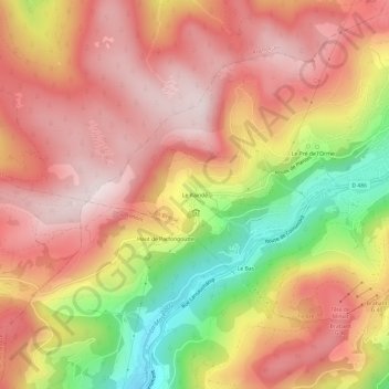 Mapa topográfico Le Raindé, altitud, relieve