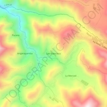 Mapa topográfico San Francisco, altitud, relieve