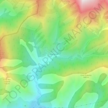 Mapa topográfico Morignole, altitud, relieve