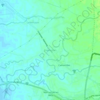 Mapa topográfico Inamotan, altitud, relieve