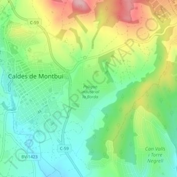 Mapa topográfico La Borda, altitud, relieve