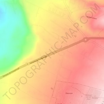 Mapa topográfico Novillero, altitud, relieve