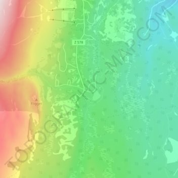 Mapa topográfico Storgräftån, altitud, relieve