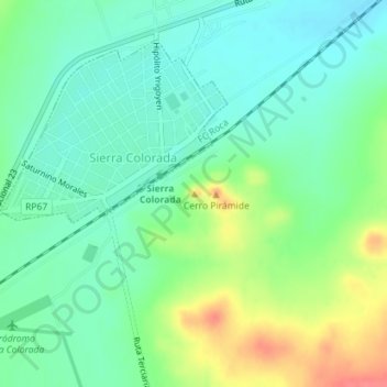 Mapa topográfico Cerro De La Cruz, altitud, relieve