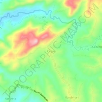 Mapa topográfico Cagay, altitud, relieve