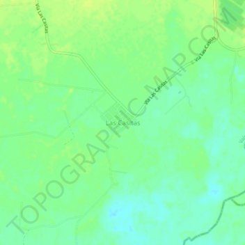 Mapa topográfico Las Casitas, altitud, relieve
