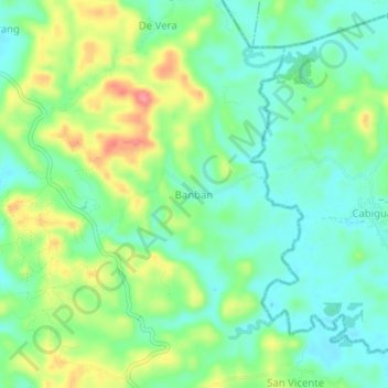 Mapa topográfico Banban, altitud, relieve