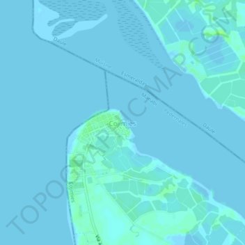 Mapa topográfico Cojimíes, altitud, relieve