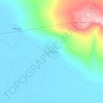 Mapa topográfico La Soledad, altitud, relieve
