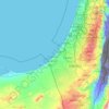 Mapa topográfico Franja de Gaza, altitud, relieve