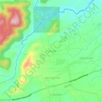 Mapa topográfico Ramirez, altitud, relieve
