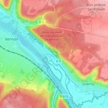Mapa topográfico Manitôt, altitud, relieve