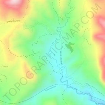 Mapa topográfico Antonio, altitud, relieve