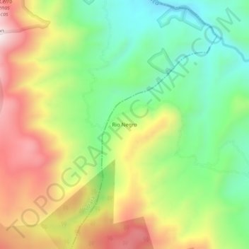 Mapa topográfico Rio Negro, altitud, relieve