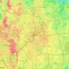 Mapa topográfico Orlando, altitud, relieve