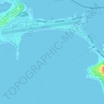 Mapa topográfico Simpson Bay, altitud, relieve