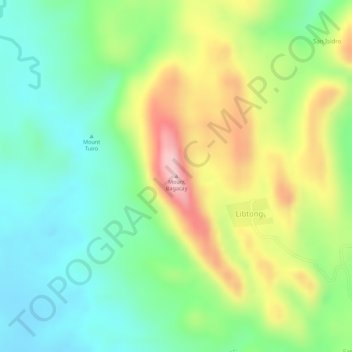 Mapa topográfico Mount Bagacay, altitud, relieve