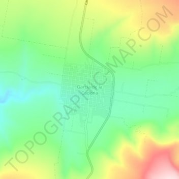 Mapa topográfico García de la Cadena, altitud, relieve