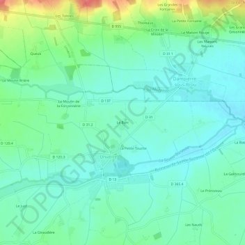 Mapa topográfico Le Barc, altitud, relieve