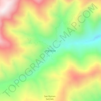 Mapa topográfico Jose Olaya, altitud, relieve