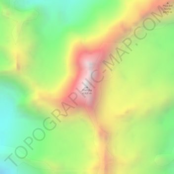 Mapa topográfico Illampu, altitud, relieve