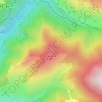 Mapa topográfico Cime de Campbel, altitud, relieve