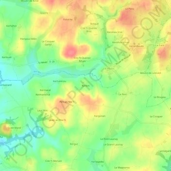 Mapa topográfico Kerbin, altitud, relieve