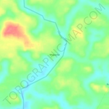 Mapa topográfico Moyavita, altitud, relieve
