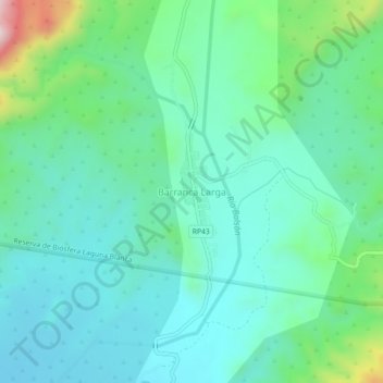 Mapa topográfico Barranca Larga, altitud, relieve