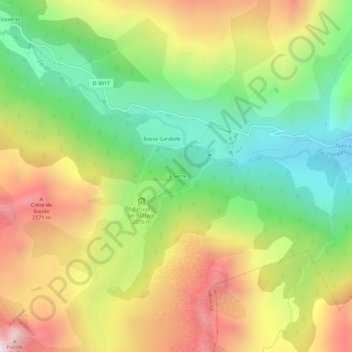 Mapa topográfico Le Serre, altitud, relieve