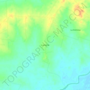 Mapa topográfico Lusitania, altitud, relieve
