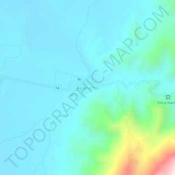Mapa topográfico Ayacucho, altitud, relieve