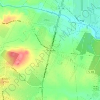 Mapa topográfico Pilot Knob, altitud, relieve