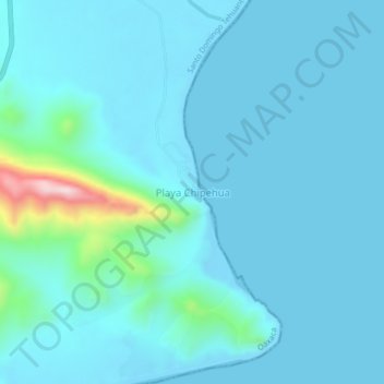 Mapa topográfico Playa Chipehua, altitud, relieve