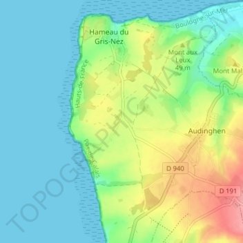 Mapa topográfico Waringzelle, altitud, relieve