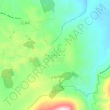 Mapa topográfico Fuente Camacho, altitud, relieve
