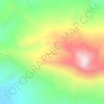 Mapa topográfico Cerro Guayabo, altitud, relieve