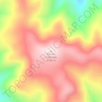 Mapa topográfico Cerrito Colorado, altitud, relieve