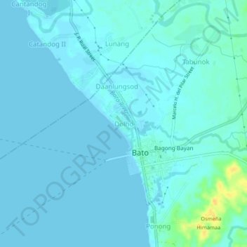 Mapa topográfico Dolho, altitud, relieve