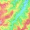 Mapa topográfico Les Resses, altitud, relieve