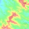 Mapa topográfico Bourdette, altitud, relieve