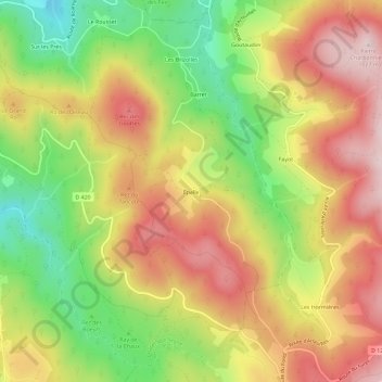 Mapa topográfico Épalle, altitud, relieve