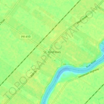 Mapa topográfico St. Andrews, altitud, relieve