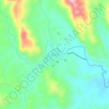 Mapa topográfico Alcala, altitud, relieve