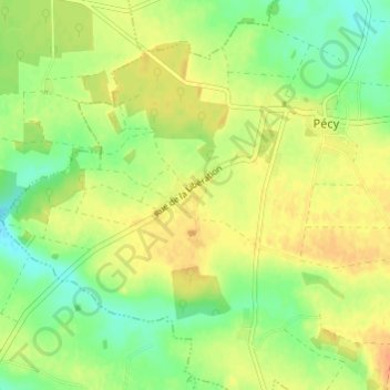Mapa topográfico Mélenfroy, altitud, relieve
