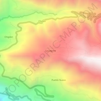 Mapa topográfico La Laguna, altitud, relieve