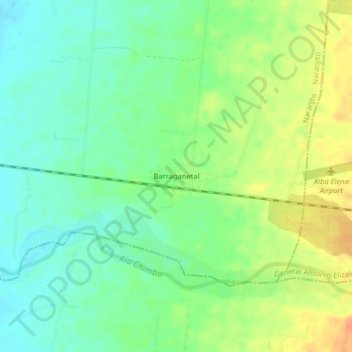 Mapa topográfico Barraganetal, altitud, relieve