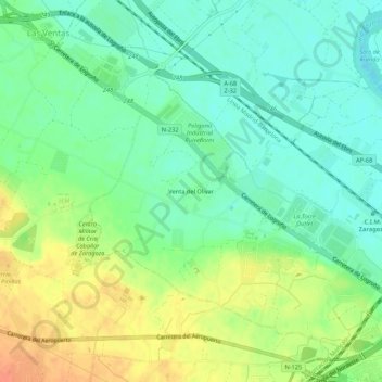 Mapa topográfico Venta del Olivar, altitud, relieve