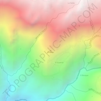 Mapa topográfico El Morro, altitud, relieve